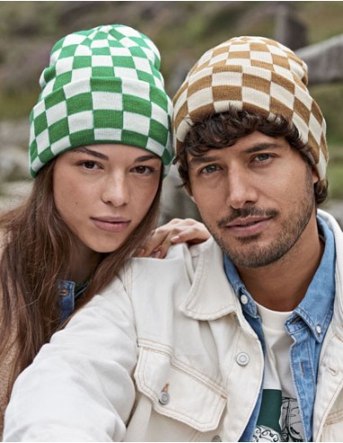 BEE-B531-Checkerboard Beanie